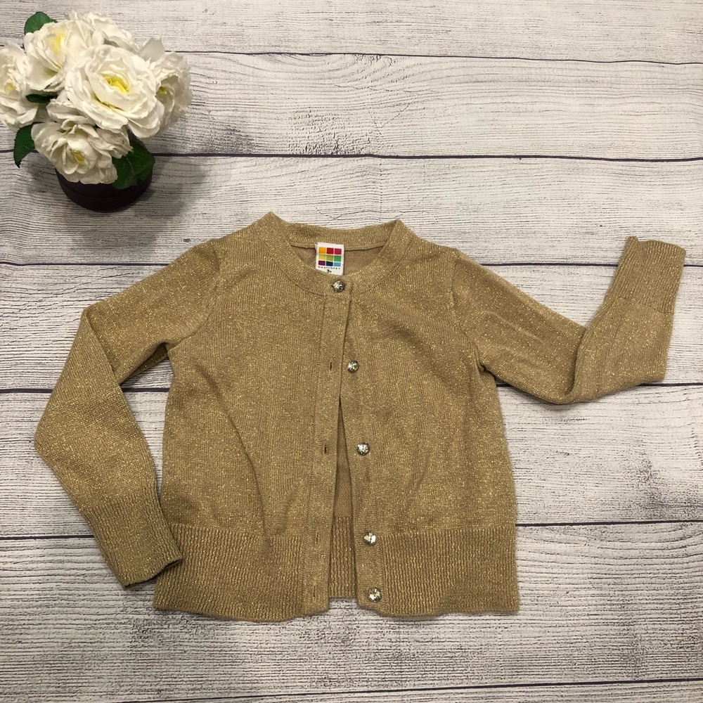 Gold sparkle cardigan with crystal buttons